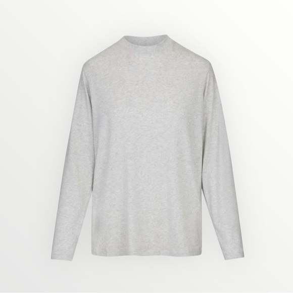 SKIMS Tops - Skims Women's Boyfriend Long Sleeve T-shirt Tee Light Heather Grey Size Small